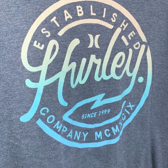 Hurley Blue Long Sleeve Graphic Logo Shirt Size Small - Picture 2 of 4